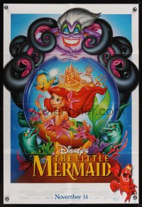 0990FF LITTLE MERMAID DS advance 1sh R97 Ariel, Sebastian, Ursula, Disney underwater cartoon!