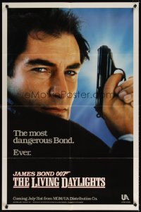 1301FF LIVING DAYLIGHTS teaser 1sh '87 most dangerous Timothy Dalton as James Bond with gun!