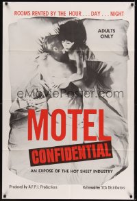0524TF MOTEL CONFIDENTIAL 1sh '67 the hot sheet industry, rooms by the hour, day, or night!