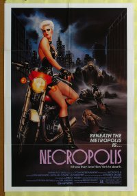 290FF NECROPOLIS 1sheet '86 LeeAnne Baker biker girl!