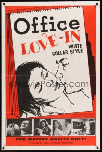 0526FF OFFICE LOVE-IN 1sh '68 Carole Saunders, Ray Cyr, white collar style sexploitation!