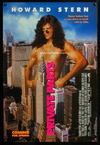 0749UF PRIVATE PARTS advance 1sh '96 wacky image of naked Howard Stern in New York City!