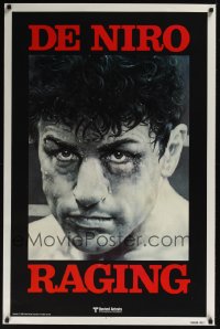 0330UF RAGING BULL teaser 1sh '80 Martin Scorsese, classic close up boxing image of Robert De Niro!