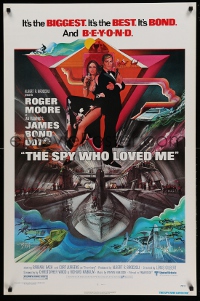 0387UF SPY WHO LOVED ME 1sh '77 great art of Roger Moore as James Bond 007 by Bob Peak!