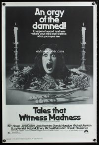0769UF TALES THAT WITNESS MADNESS 1sh '73 wacky head on dinner plate horror image!