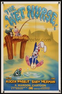 1639UF WET NURSE Kilian 1sh '88 Baby Herman goes fishing w/Roger Rabbit as the bait!