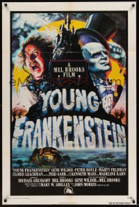 0469TF YOUNG FRANKENSTEIN int'l 1sh '74 Mel Brooks, art of Gene Wilder, Peter Boyle & Marty Feldman!