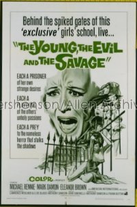 YOUNG, THE EVIL & THE SAVAGE 1sh '68