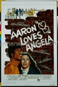 AARON LOVES ANGELA style a 1sh '75 Moses Gunn, Kevin Hooks, Irene Cara, blaxploitation romance!