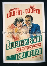 VHP7 037 BLUEBEARD'S 8TH WIFE linen one-sheet movie poster '38 Ernst Lubitsch