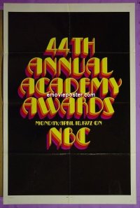 #0077 44th ANNUAL ACADEMY AWARDS 1sh '72 NBC 