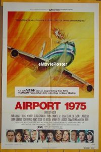 #4612 AIRPORT 1975 1sh '74 Charlton Heston, Karen Black, G. Akimoto aviation accident art!
