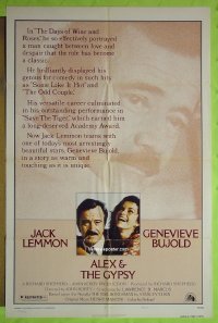 #038 ALEX & THE GYPSY 1sh '76 Lemmon, Bujold 