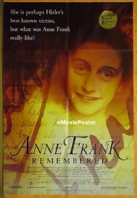 #031 ANNE FRANK REMEMBERED 1sh '95 Holocaust! 