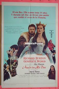 #376 ANNE OF THE 1000 DAYS Spanish 1sh '70 