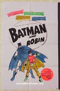 BATMAN 25x38 poster R66 art of Lewis Wilson & Douglas Croft in costume!
