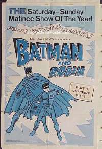 #328 BATMAN 1sh R66 Lewis Wilson & Douglas Croft in costume!