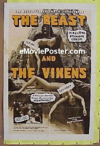#682 BEAST & THE VIXENS 1sh '85 X-rated! 