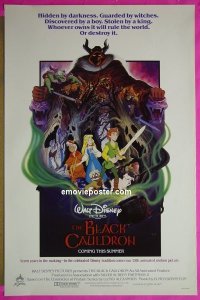 #683 BLACK CAULDRON adv 1sh '85 Walt Disney 