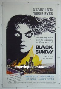 #2825 BLACK SUNDAY linen one-sheet 61 Mario Bava