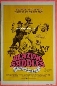 P239 BLAZING SADDLES one-sheet movie poster '74 Mel Brooks!