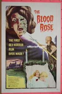 #233 BLOOD ROSE 1sh '70 1st sex-horror! 