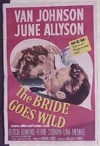 P285 BRIDE GOES WILD Canadian one-sheet movie poster '48 Van Johnson
