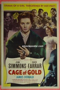 #7380 CAGE OF GOLD 1sh '51 Jean Simmons 