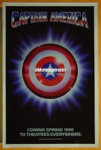 h179 CAPTAIN AMERICA teaser one-sheet movie poster '90 Marvel Comics!