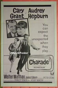 #077 CHARADE 1sh R68 Grant, Hepburn 