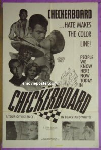 #9044 CHECKERBOARD 1sh '59 interracial! 