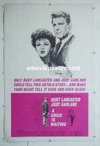 #2831 CHILD IS WAITING linen one-sheet '63 Lancaster