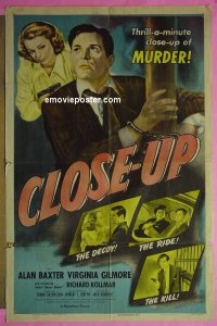 #1137 CLOSE-UP 1sh '48 film noir 