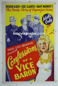 #2833 CONFESSIONS OF A VICE BARON linen one-sheet '42