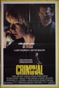 A184 CRIMINAL LAW one-sheet movie poster '88 Gary Oldman, Kevin Bacon
