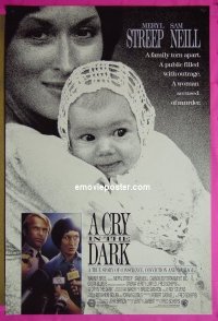 A196 CRY IN THE DARK one-sheet movie poster '88 Meryl Streep, Sam Neill