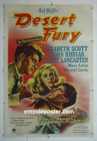 #2664 DESERT FURY paperbacked one-sheet '47 Burt Lancaster