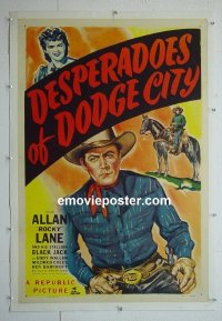 #2840 DESPERADOES OF DODGE CITY linen one-sheet '46
