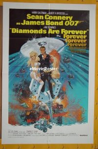 #224 DIAMONDS ARE FOREVER 1sh R80 Connery 