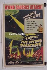 #004 EARTH VS THE FLYING SAUCERS linen 1sh 