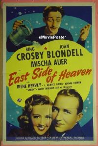 #134 EAST SIDE OF HEAVEN 1sh '39 Bing Crosby 