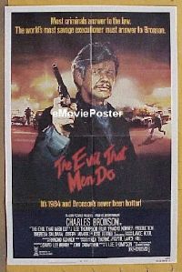 A352 EVIL THAT MEN DO one-sheet movie poster '84 Charles Bronson