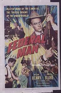 A370 FEDERAL MAN one-sheet movie poster '50 T-Men, William Henry