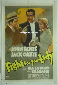 #127 FIGHT FOR YOUR LADY linen 1sh '37 Lupino 
