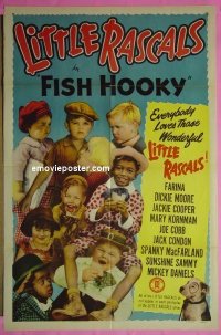 #1255 FISH HOOKY 1sh R52 Little Rascals! 