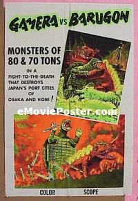 #595 GAMERA VS BARUGON 1sh '66 monsters! 