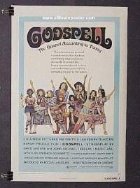 #074 GODSPELL linen 1sh '73 classic musical! 