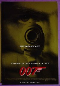 #100 GOLDENEYE DS advance 1sh '95 Pierce Brosnan as secret agent James Bond 007, cool close-up!