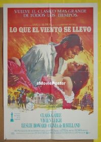 #1290 GONE WITH THE WIND Spanish 1shR68 Gable 