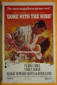#7789 GONE WITH THE WIND 1sh R80 Gable, Leigh 